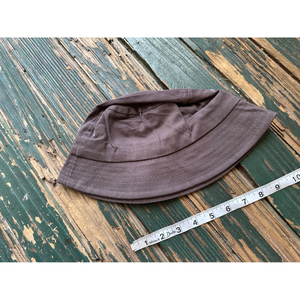Unbranded Cotton Twill Bucket Hat Muted Plum Mauve Stitched Brim Sun Hat